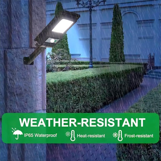 لمبة انارة طاقة شمسية خارجية عالية السطوع – مع لوح ومستشعر حركة بطارية ليثيوم
