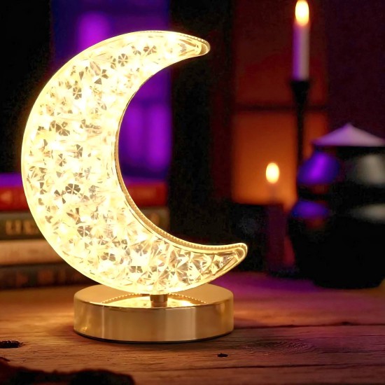 ابجورة كريستال هلال ب3 اوضاع للأضاءة