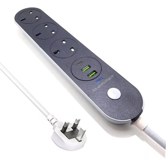 توصيلة كهرباء 3 متر 3 منافذ كهرباء 2 منافذ يو اس بي ومنفذ بي دي