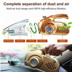 مكنسة سيارة وجهاز تعبئة مع نفاخ وضوء 4 في1 مكنسة سيارة وجهاز تعبئة مع نفاخ وضوء 4 في1