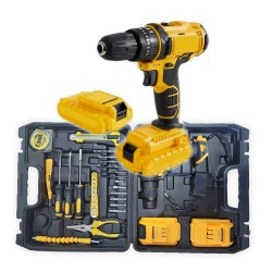 صندوق درل شحن ببطاريتين ومجموعة من الادوات صندوق درل شحن ببطاريتين ومجموعة من الادوات