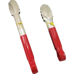 ملقاط استيل يد احمر بلاستك صغير