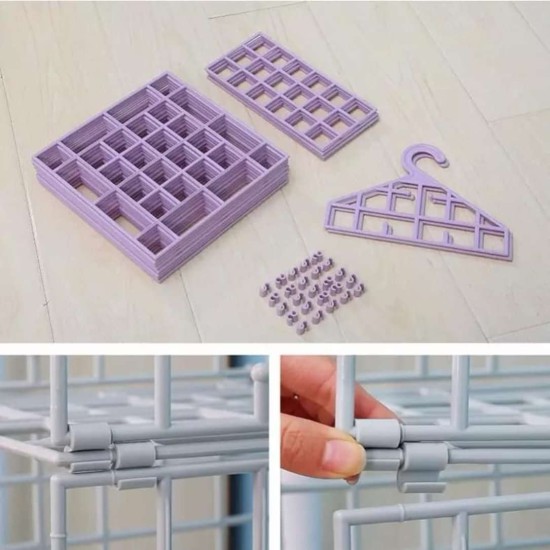 منظم رفوف تعليقه منزلي متعدده الوظائف بلاستيك شبكي متعدد الطبقات 4 دور قابل للطي