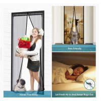 ستائر ابواب ونوافذ شبك شفاف مغناطيس 