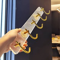 شماعة تعليق ملابس كرستال لاصق 5 هوك