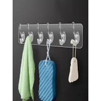 معلق لاصق شفاف 6 هوك