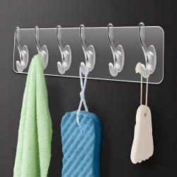 معلق لاصق شفاف 6 هوك معلق لاصق شفاف 6 هوك