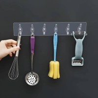 معلق لاصق شفاف 6 هوك