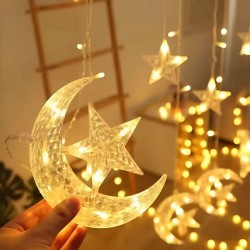 شلال اضاءة هلال ونجوم شلال اضاءة هلال ونجوم