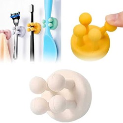 حامل ادوات سليكون ذاتي اللصق 5 قطع متعدد الوظائف حامل ادوات سليكون ذاتي اللصق 5 قطع متعدد الوظائف