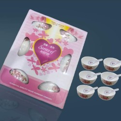 طقم مطايب سيراميك راقي مكون من 6 مطايب و 6 ملاعق طقم مطايب سيراميك راقي مكون من 6 مطايب و 6 ملاعق