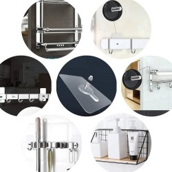 معالق لاصق شفاف ابو مسمار 5 قطع متعدد الاستخدام.