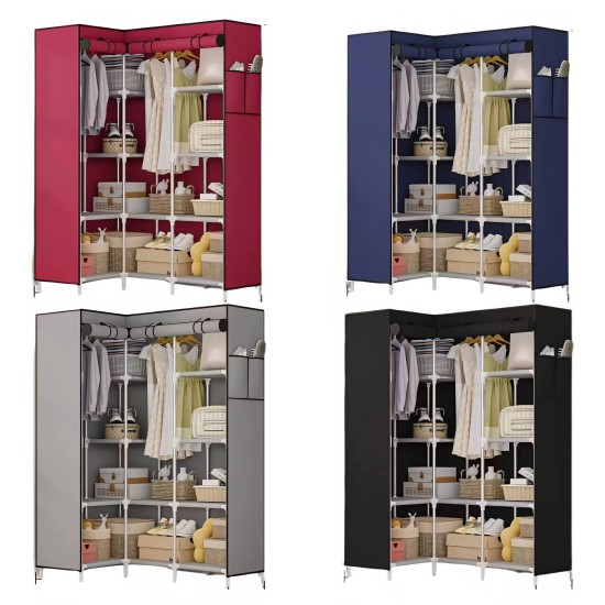 دولاب قماش خزانة ملابس شكل L