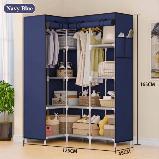 دولاب قماش خزانة ملابس شكل L