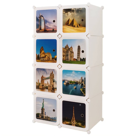 دولاب تخزين الملابس 8 فتحات