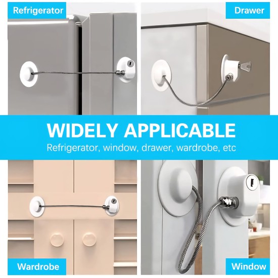 قفل امان بمفتاح لغلق الثلاجة والخزائن والدواليب والادراج