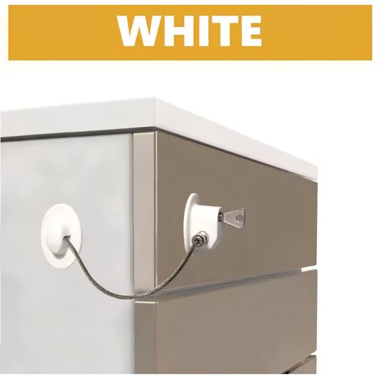 قفل امان بمفتاح لغلق الثلاجة والخزائن والدواليب والادراج