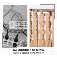 منظم اسلاك وكابلات لاصق شفاف 10 قطع
