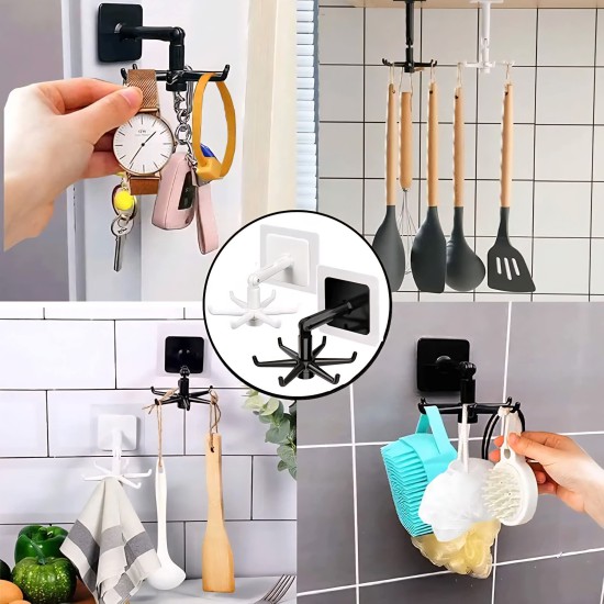 استاند ملاعق مطبخ دوار صغير لاصق متعدد الاستخدام