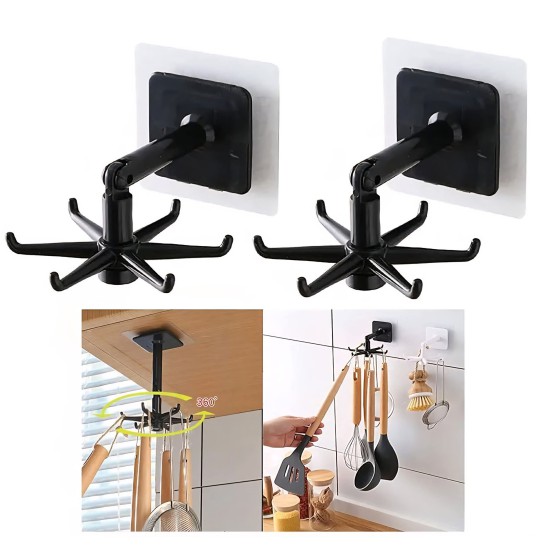 استاند ملاعق مطبخ دوار صغير لاصق متعدد الاستخدام