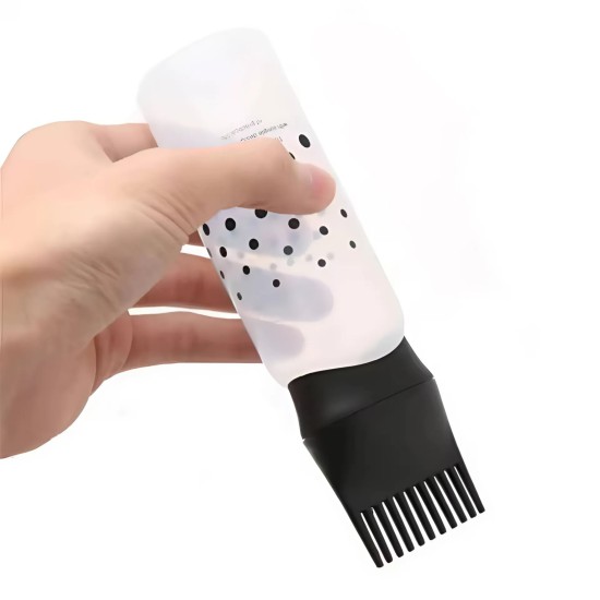 علبة مع مشط لتوزيع الزيت والصبغات والحناء على الشعر علبة مع مشط لتوزيع الزيت والصبغات والحناء على الشعر