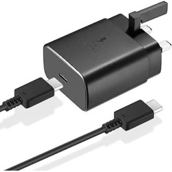 شاحن سامسونج فائق السرعة ٤٥ وات مع وصلة تاب سي شاحن سامسونج فائق السرعة ٤٥ وات مع وصلة تاب سي