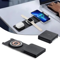 شاحن لاسلكي ثلاثي للجوال والساعة والسماعة