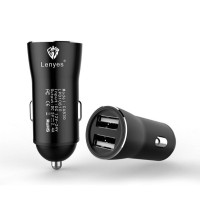 شاحن سيارة سريع لينيوس ٣ امبير بمنفذين يو اس بي