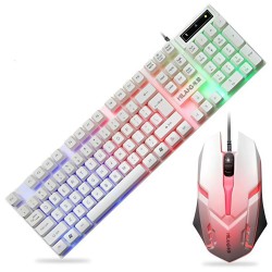 كيبورد وماوس لاسلكي بأضاءة ملون كيبورد وماوس لاسلكي بأضاءة ملون