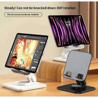 حامل ايباد مكتبي قابل للطي دوران 360 درجة قاعدة حديد