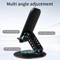 حامل جوال دوار 360 درجة قابل للطي قاعدة معدن