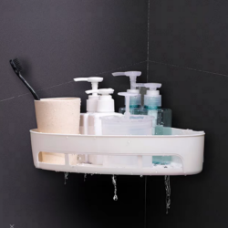 رف زاوية حمام ومطابخ لصق بلاستيك قوي رف زاوية حمام ومطابخ لصق بلاستيك قوي