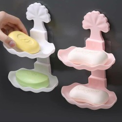 حامل صابون دورين شكل صدفة لاصق  حامل صابون دورين شكل صدفة لاصق