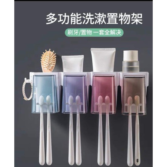 استاند فرش اسنان مع المعجون لاصق مع ٤ اكواب