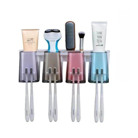 استاند فرش اسنان مع المعجون لاصق مع ٤ اكواب