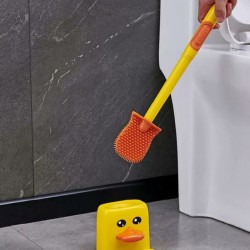 فرشاة مرحاض سليكون شكل بطة مع خزان للصابون  فرشاة مرحاض سليكون شكل بطة مع خزان للصابون