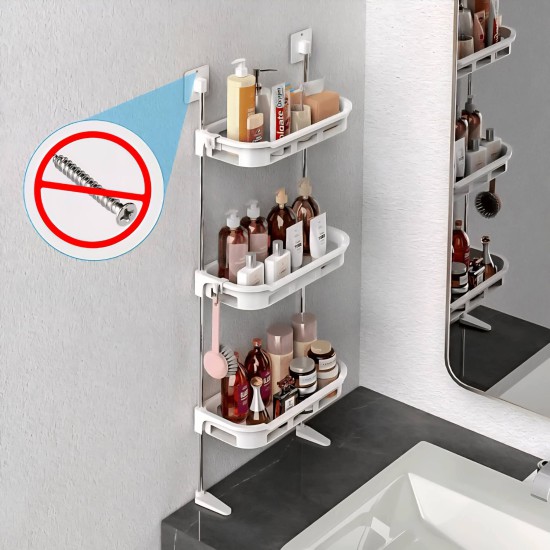 منظم حمام رفوف للمرحاض 3 طابق