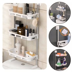 منظم حمام رفوف للمرحاض 3 طابق