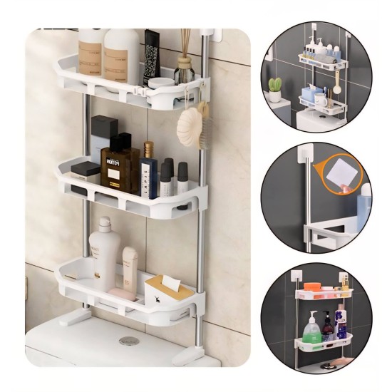 منظم حمام رفوف للمرحاض 3 طابق