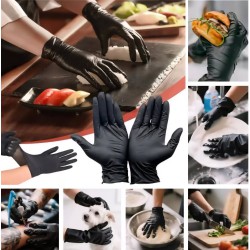 قفازات اسود للطبخ طبي 100 قطعة
