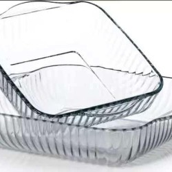 طقم صحون زجاج بيركس حراري مربع قطعتين طقم صحون زجاج بيركس حراري مربع قطعتين