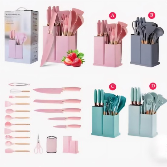 طقم ملاعق سليكون 19 قطعة