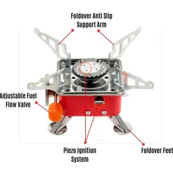 شولة مع علبة غاز للرحلات والتخييم