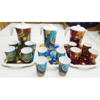 طقم جاك عصير بلاستيك مع الصحن و 4 اكواب