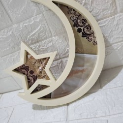 صحون تقديم خشبية هلال ونجمة صحون تقديم خشبية هلال ونجمة