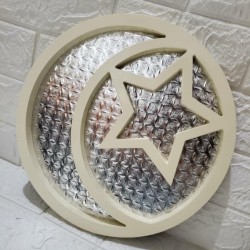 صحون تقديم خشبية هلال ونجمه مدور صحون تقديم خشبية هلال ونجمه مدور