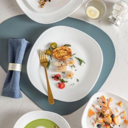 طقم عشاء 18 قطعة مربع ابيض  طقم عشاء 18 قطعة مربع ابيض