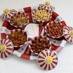 صحن تقديم حلويات ومكسرات مع الغطاء معدني 35سم صحن تقديم حلويات ومكسرات مع الغطاء معدني 35سم