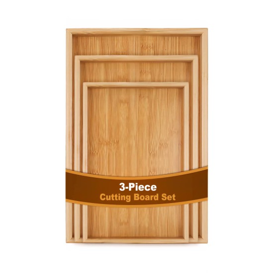 طقم صحون تقديم خشب البامبو 3 قطع