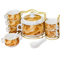 طقم شوربة مع استاند ملكي 15 قطعة